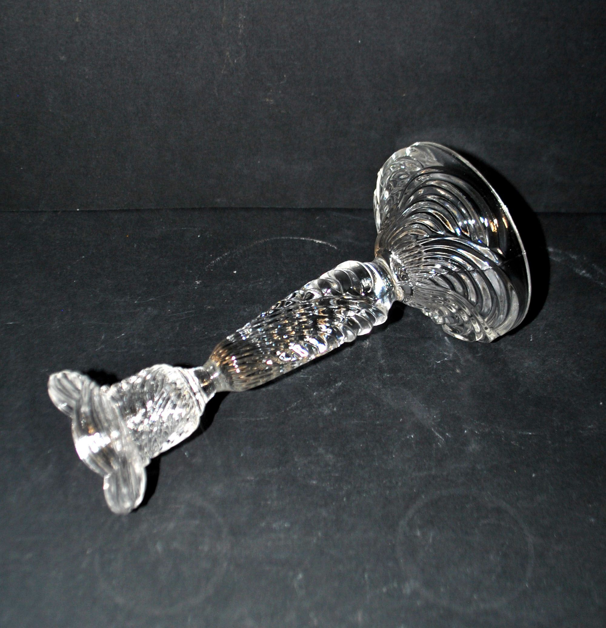 Portieux candlestick draped in moulded glass h22cm