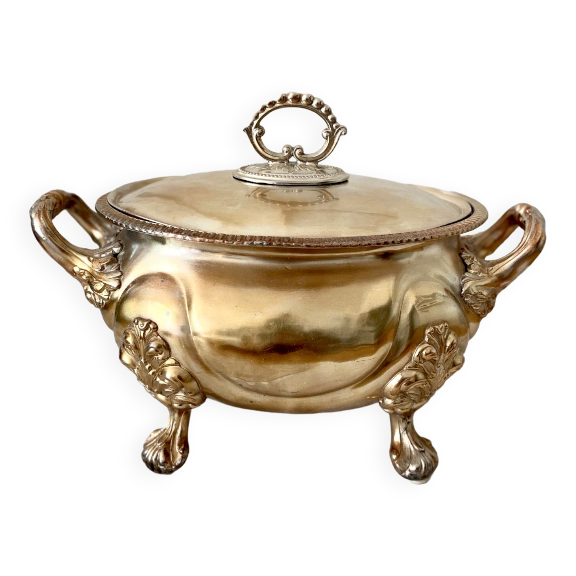 Silver metal tureen