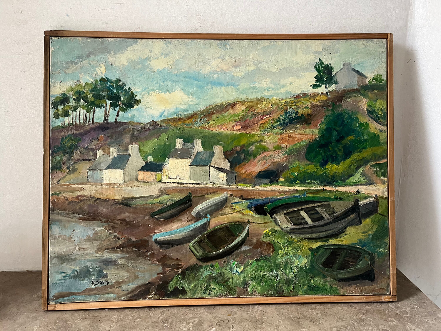 Breton Landscape, oil on canvas, signed Régine David