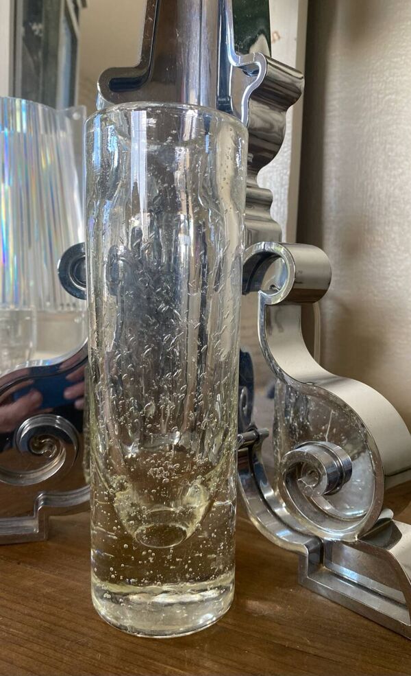 Vase vintage en verre bullé, 1970