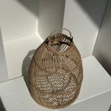 Rattan pendant lamp in the shape of bell D25 H28