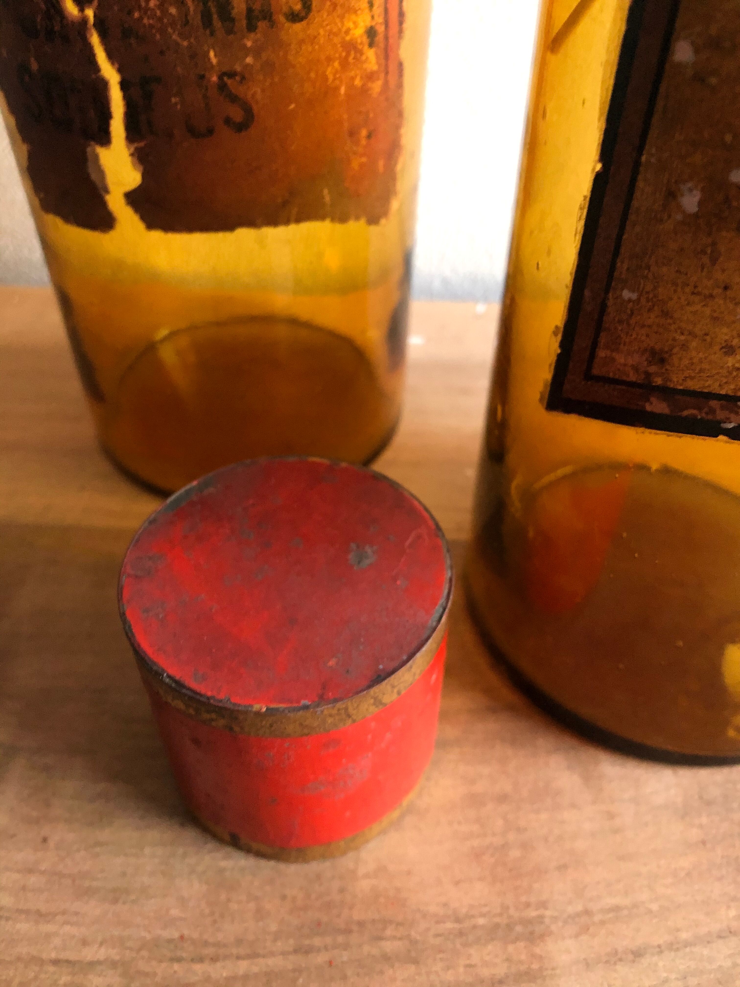 Old pharmacy bottle/jar "Azotas Potassicus" brown glass