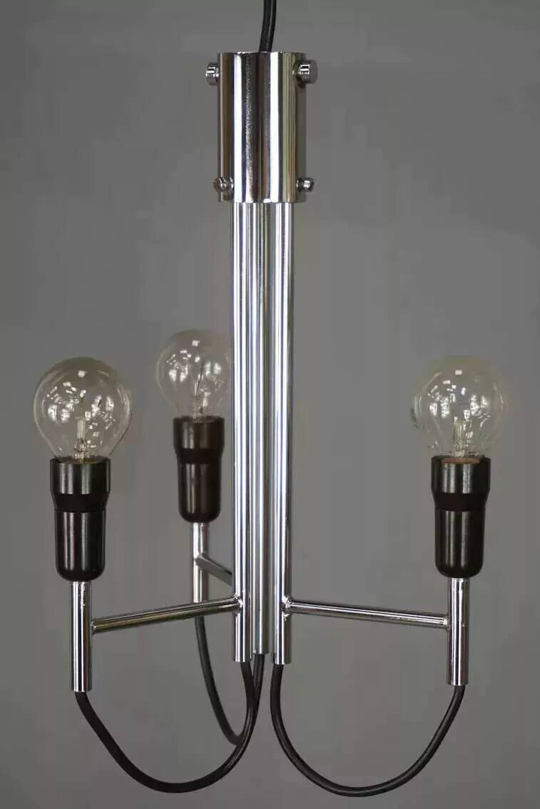 Chrome pendant light, Italian design, 60s