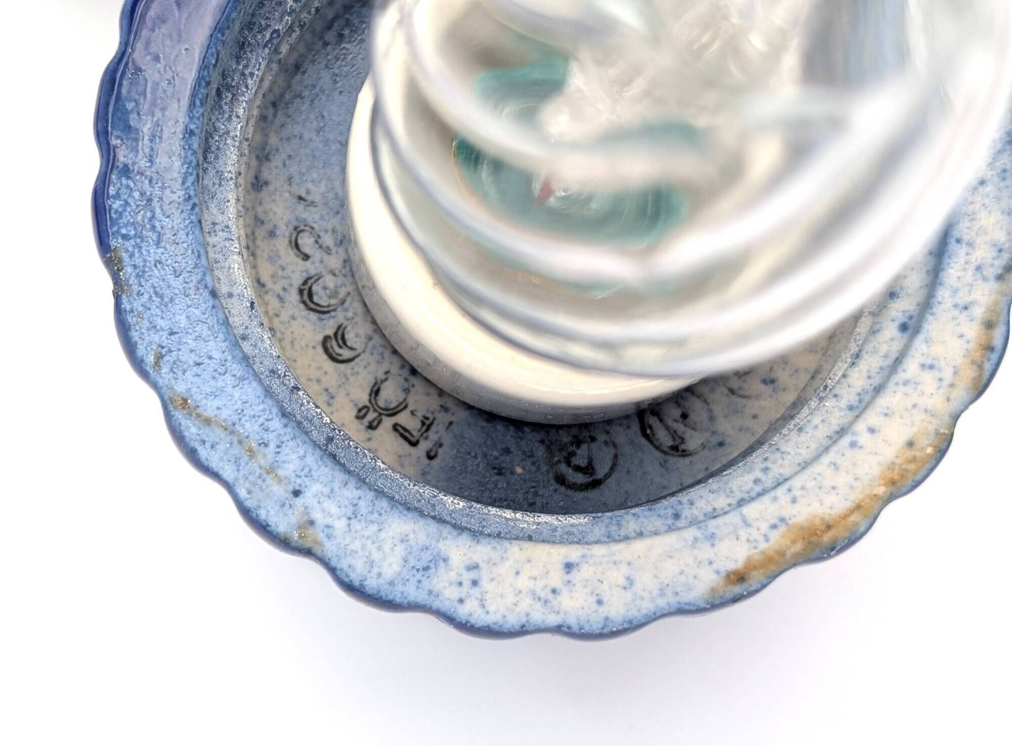 Pair of blue ceramic wall lights by Hans-Agne Jakobsson