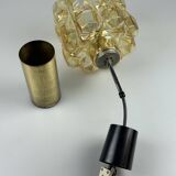 60er 70er Jahre Deckenlampe Glashütte Limburg Germany Glas & Messing Space