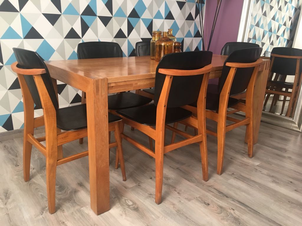 Set of 6 chairs scandinavians 1950