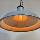 Lampe à suspension industrielle en émail bleu clair, années 1960