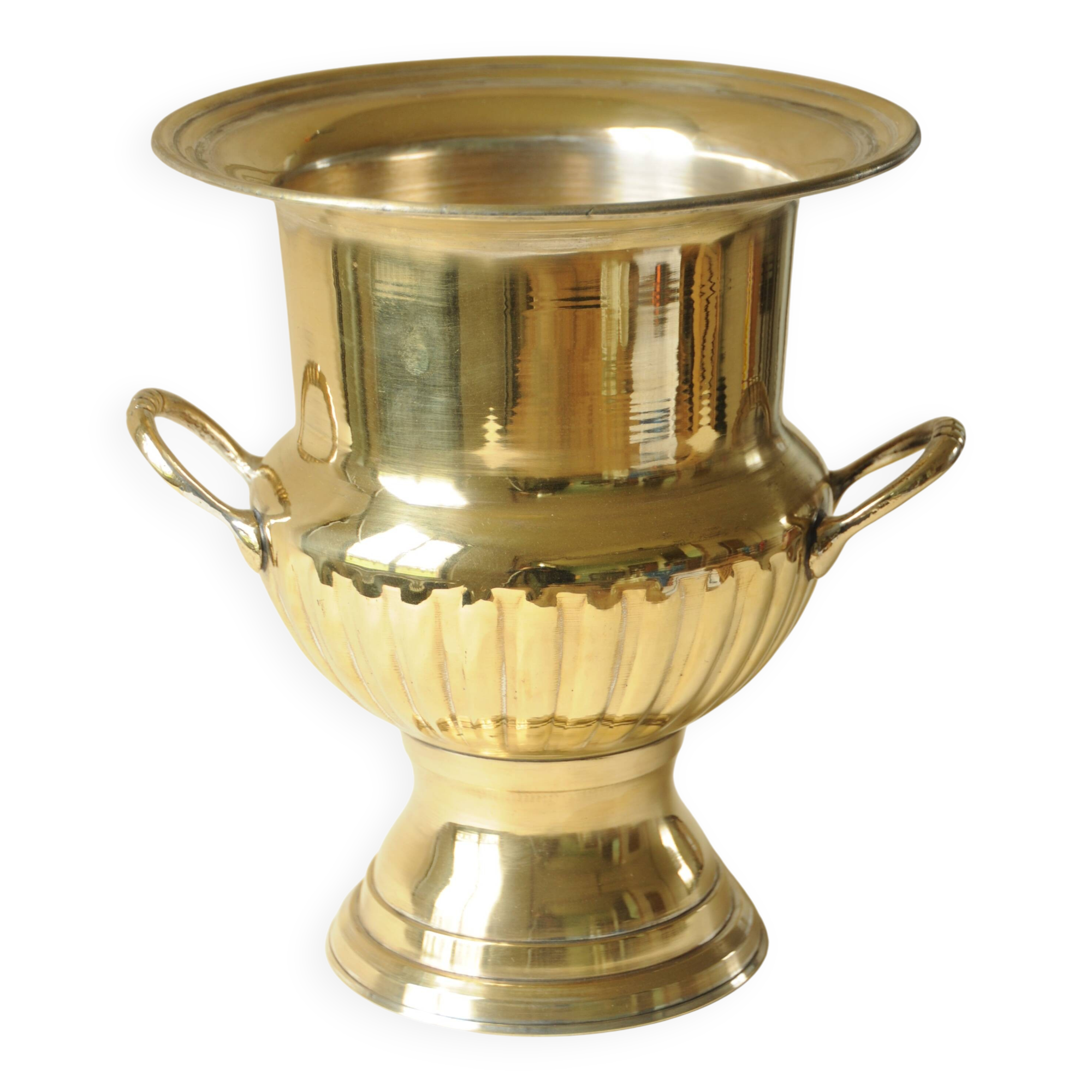 Champagne Bucket on Stand in Brass Médicis Vase Design