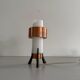 Simple table lamp in copper metal and opal glass, 1960s, Germany