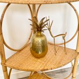 Rattan corner shelf