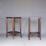 2 side tables - Thonet No. 286, circa 1930 - curved wood -