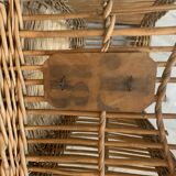 Large basket, rattan basket, old wicker linen basket