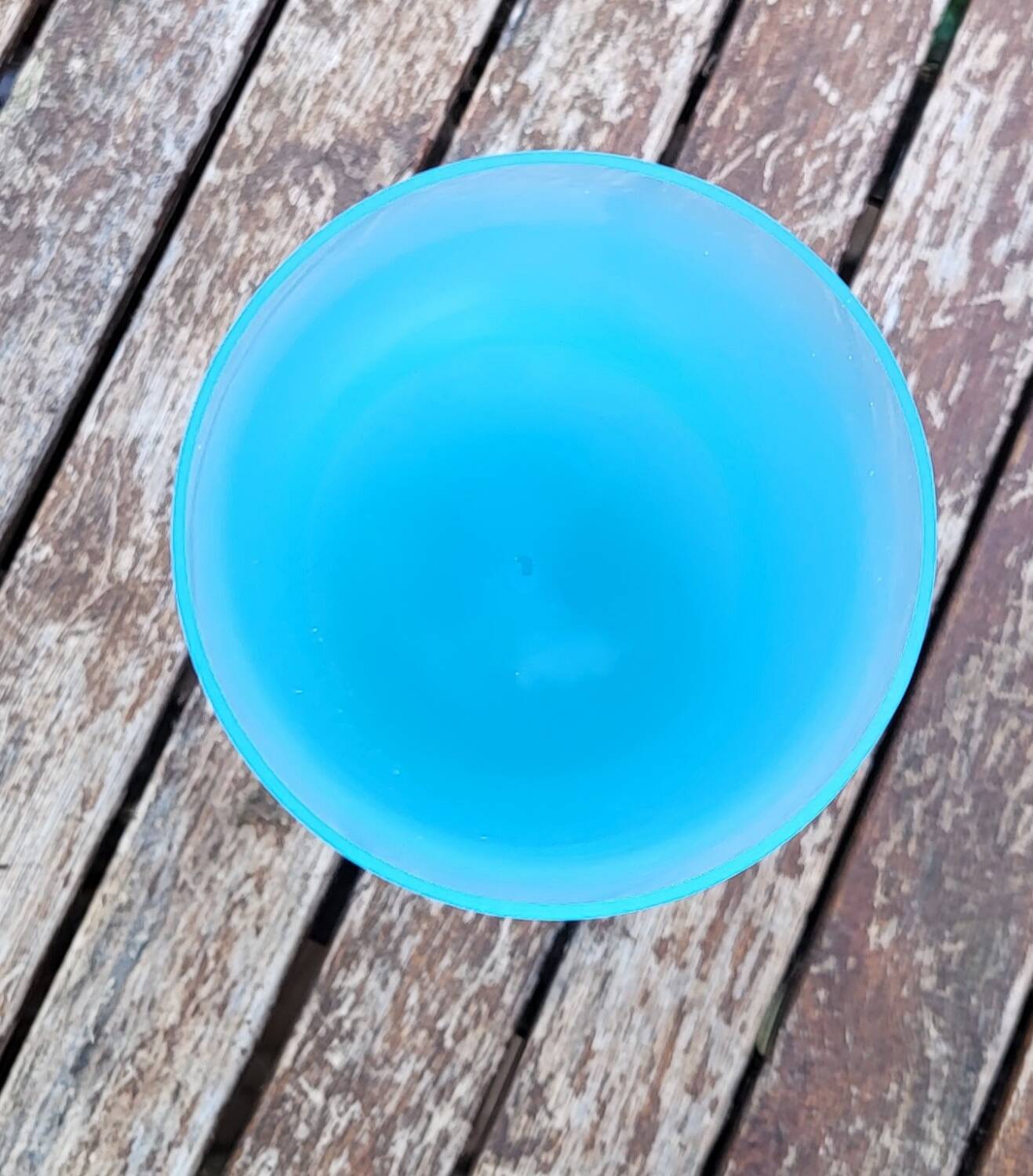 Blue opaline chalice vase