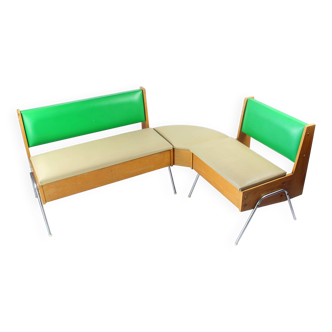 Ensemble de bancs de cuisine vintage par Kovona, Tchécoslovaquie, années 1960