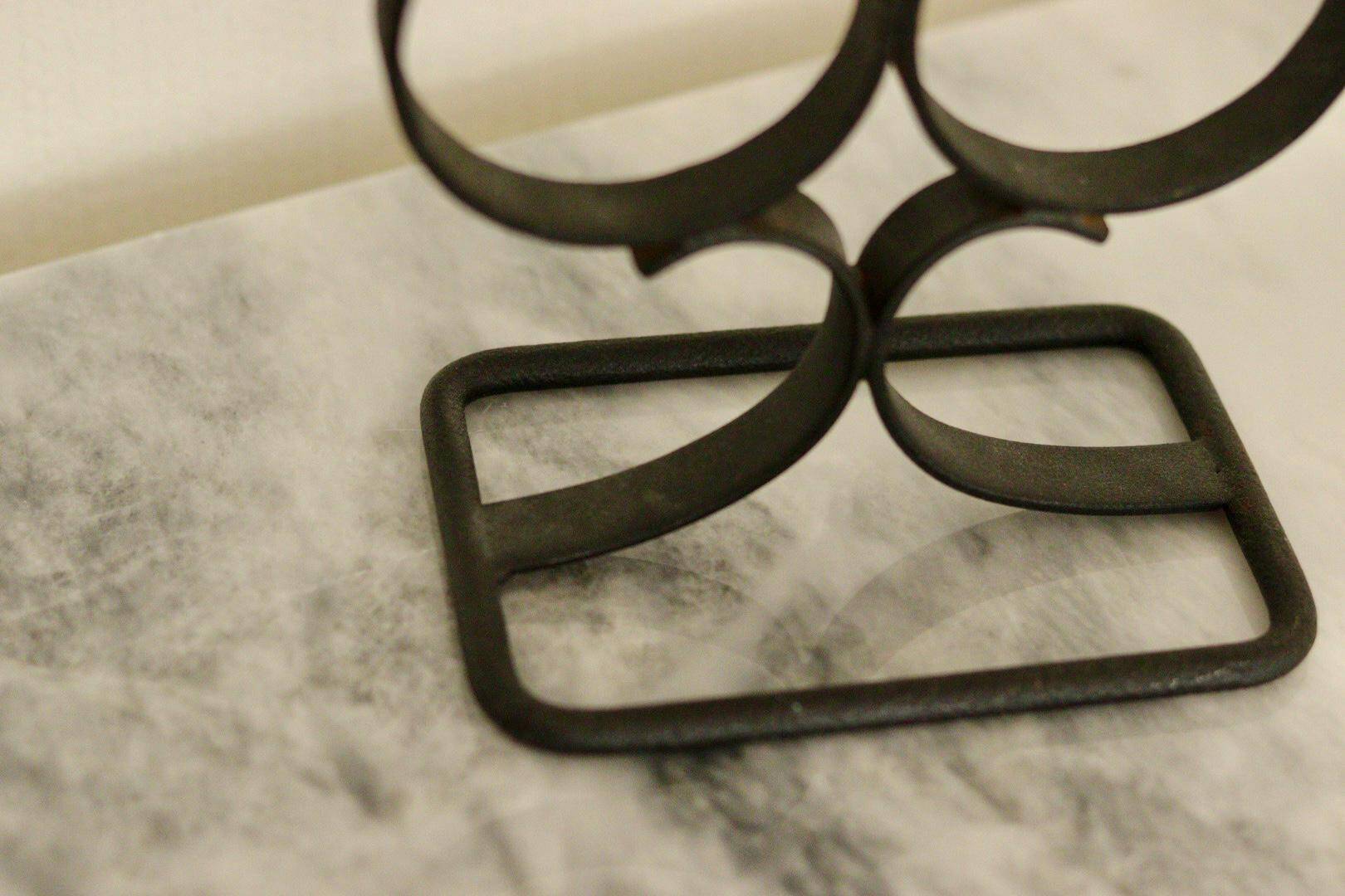 Vintage metal candelabrum with black coating