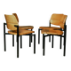 Martin Stoll - Set of four chairs in beech and black steel - c. 1980 - DE