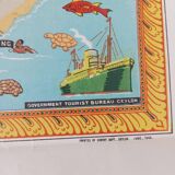 Poster / Vintage Map Sri Lanka / Ceylon
