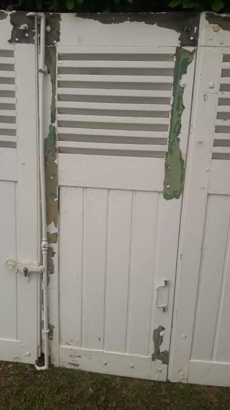 Shutters 4 leaves H148xW245cm (2) antique oak louvres pair 2