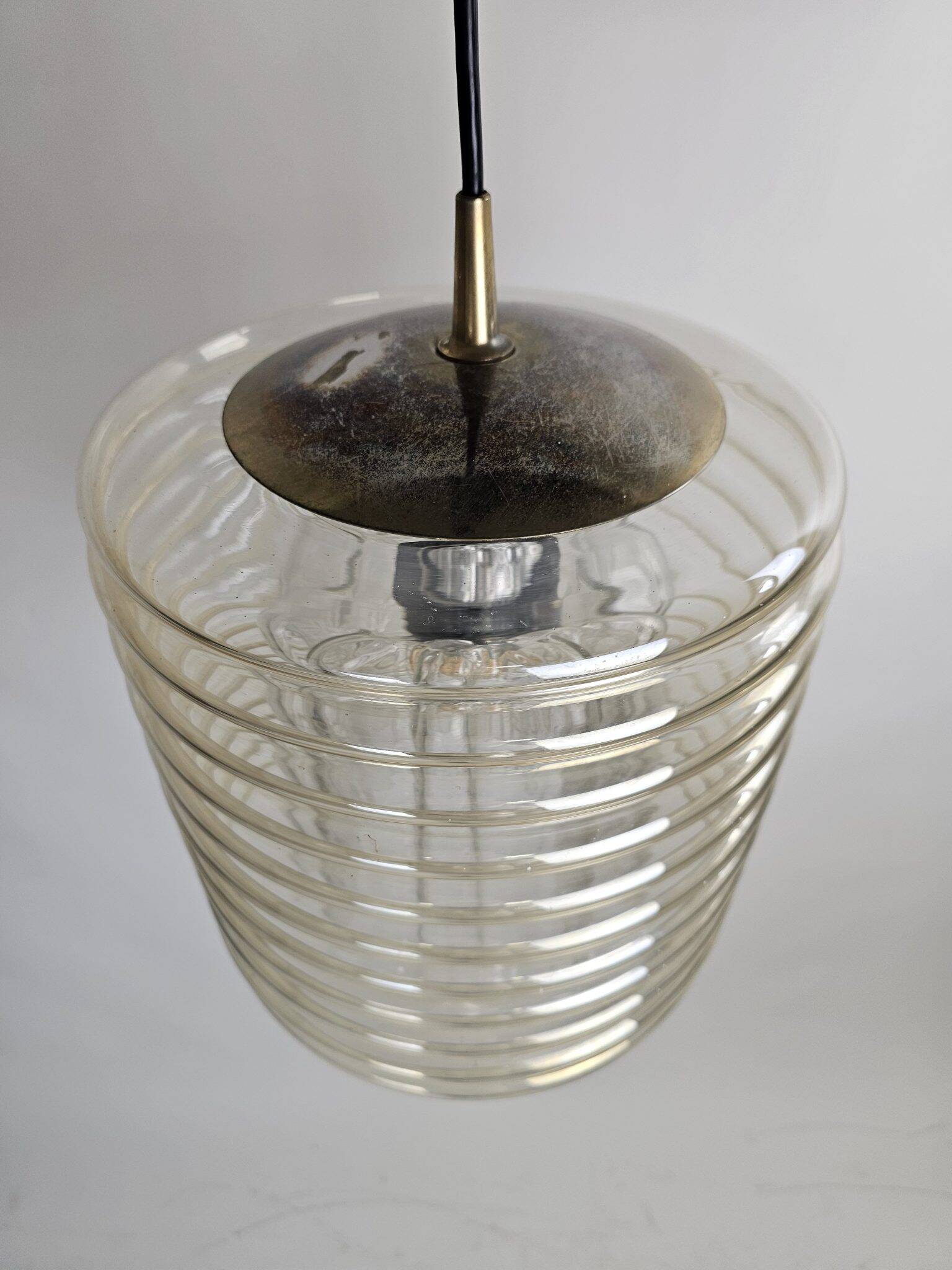 Pendant glass lamp by Peill & Putzler 1970s