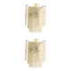 Pair of Contemporary Hammered Strips ”Listelli” Murano Glass Chromed Wall Sconces by Simoeng