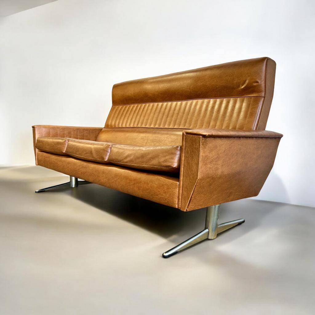 Fauteuil / canapé / canapé vintage couleur cognac