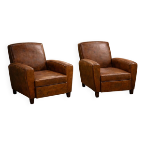 paire de fauteuils club - xxe