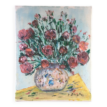 Red bouquet painting