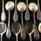 12 silver metal spoons, ice spoons
