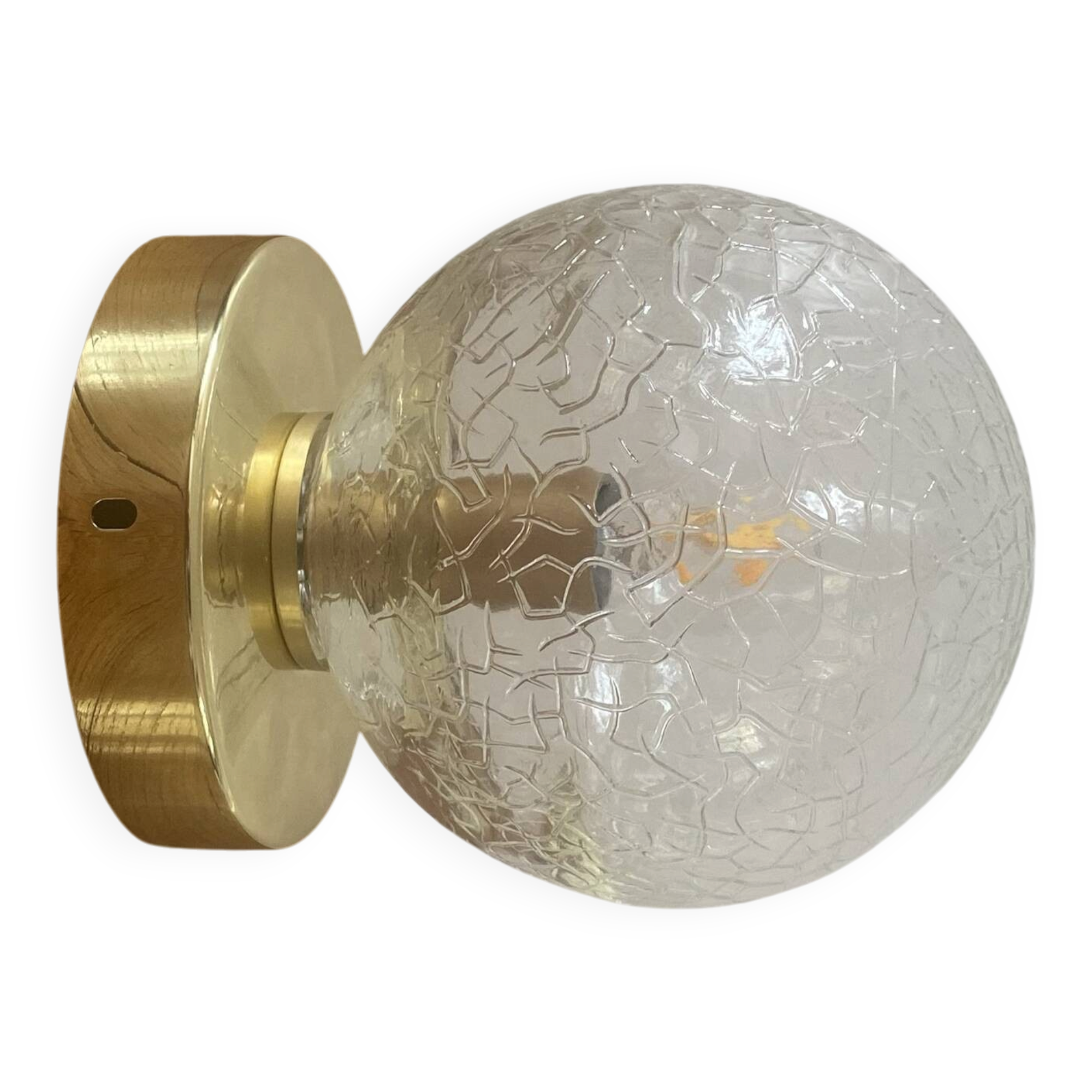 Applique ou plafonnier globe vintage en verre
