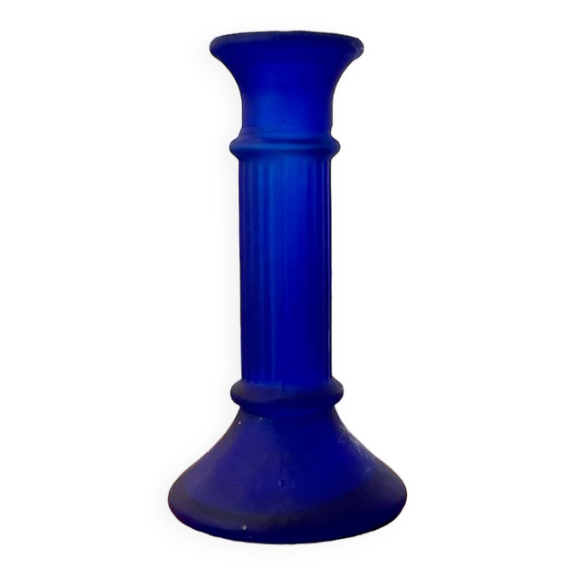 Polished glass candle holder