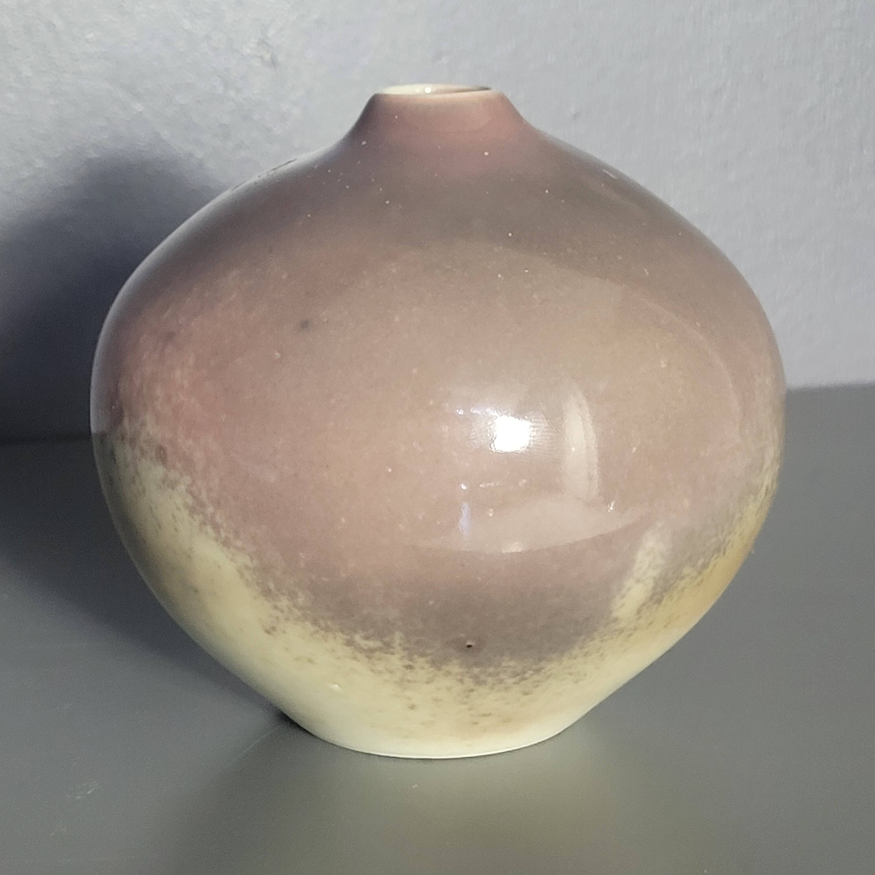 Fance Franck brown enameled ceramic ball vase