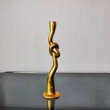 Bougeoirs noeud, design brutaliste, bronze, italie, 1970