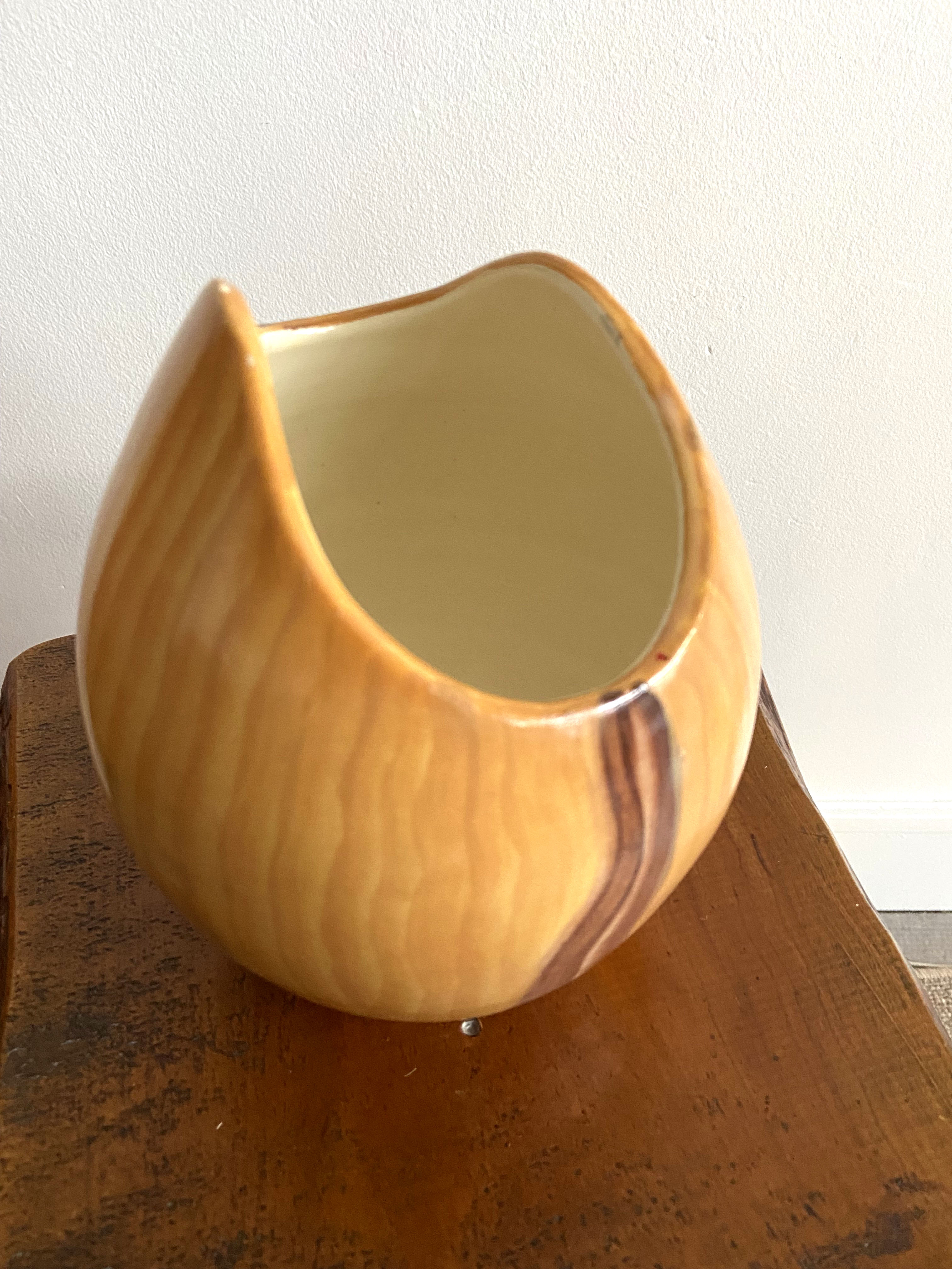 Vase Grandjean Jourdan imitation wood Vallauris