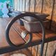 Wrought iron and wood baker shelves