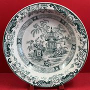 Ancient large earthenware platter creil and montereau, japonese decoration. 27 x 6
