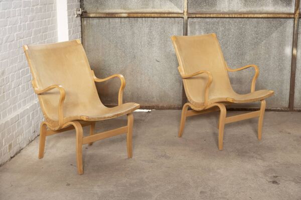 2x Bruno Mathsson ''Eva'' Lounge Chair by Dux, Sweden