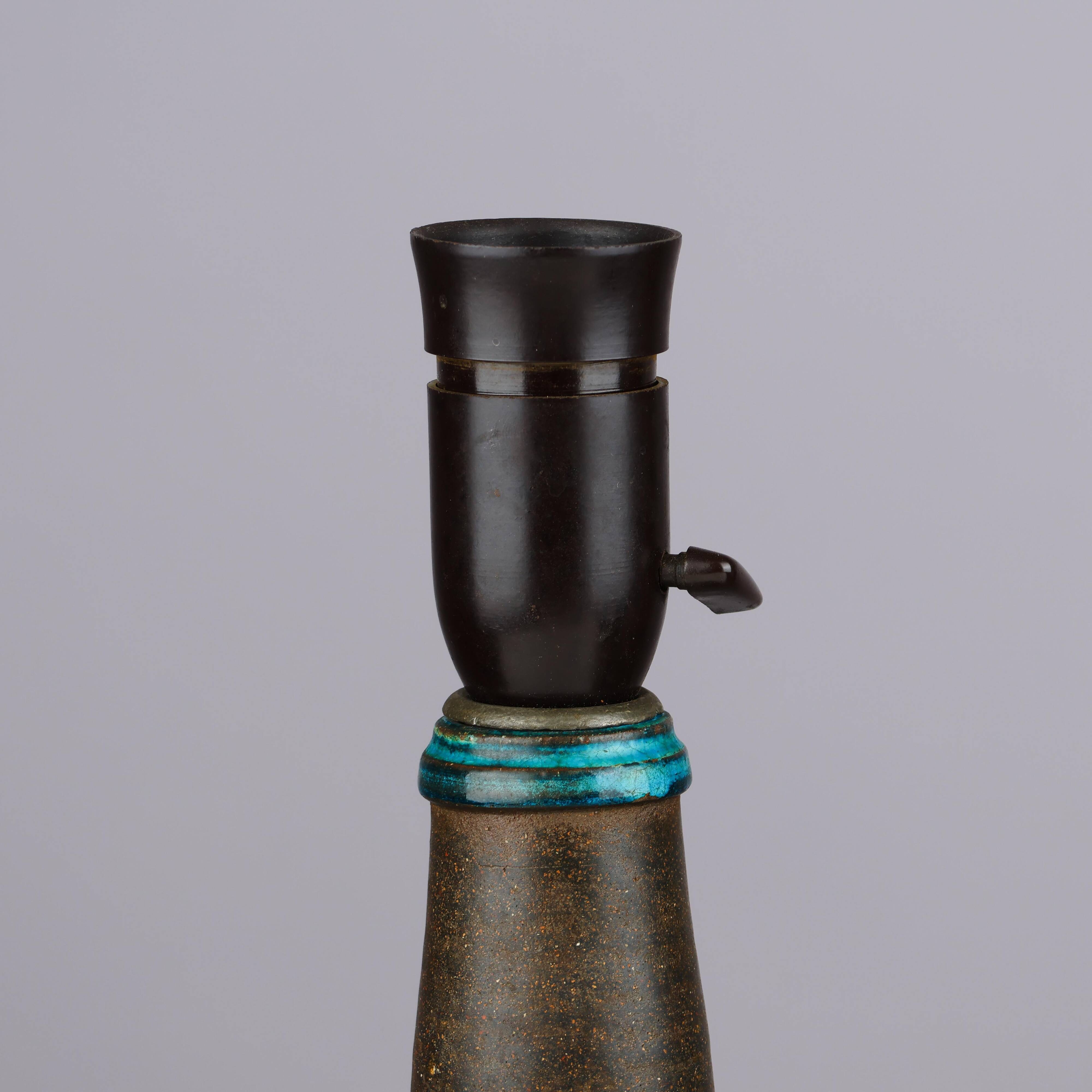Nils Kahler table lamp in ceramic by Herman A. Kähler, Denmark, 1960 signed.