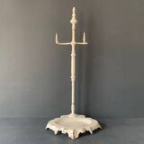Porte parapluie en laiton et fonte, Gandry Fils, peint en blanc