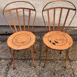 2 chaises montgolfière de jardin vintage