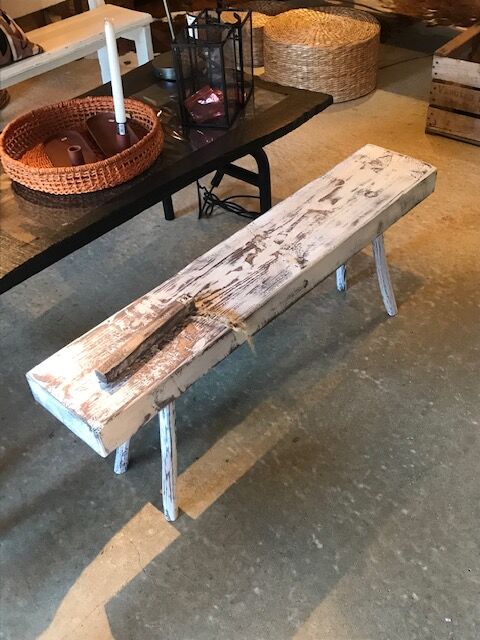 White patinated bench