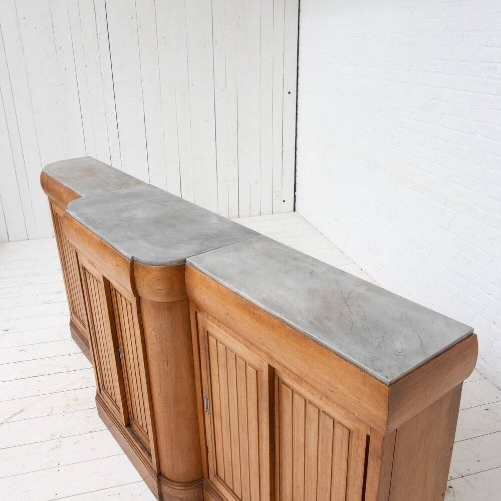 French vintage Art Deco bar in walnut and marble, 1920.