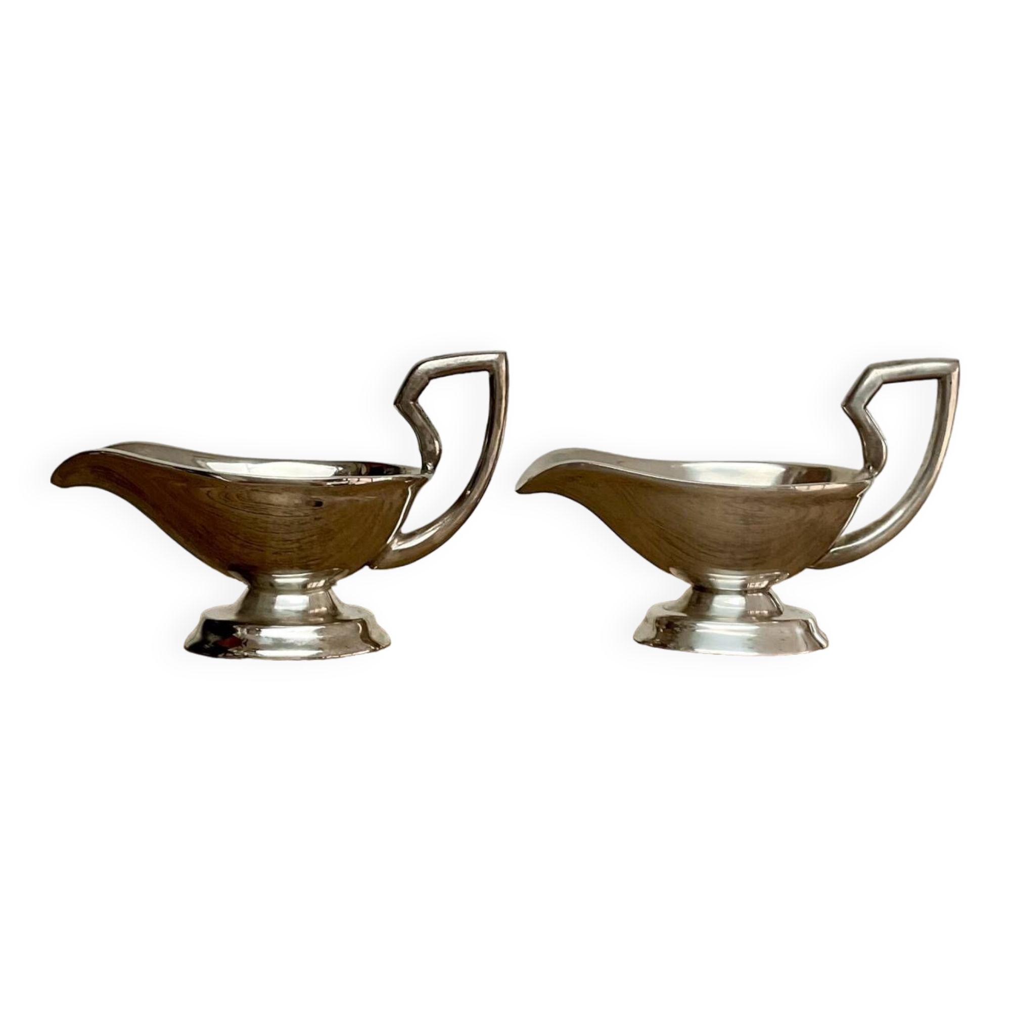 Duo de petites saucières metal argenté