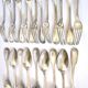 Set of 21 classic silver-plated metal table cutlery from 1900 by silversmith Boulenger, 21cm.