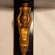 Corner wall lamp console with a golden cast iron djinn