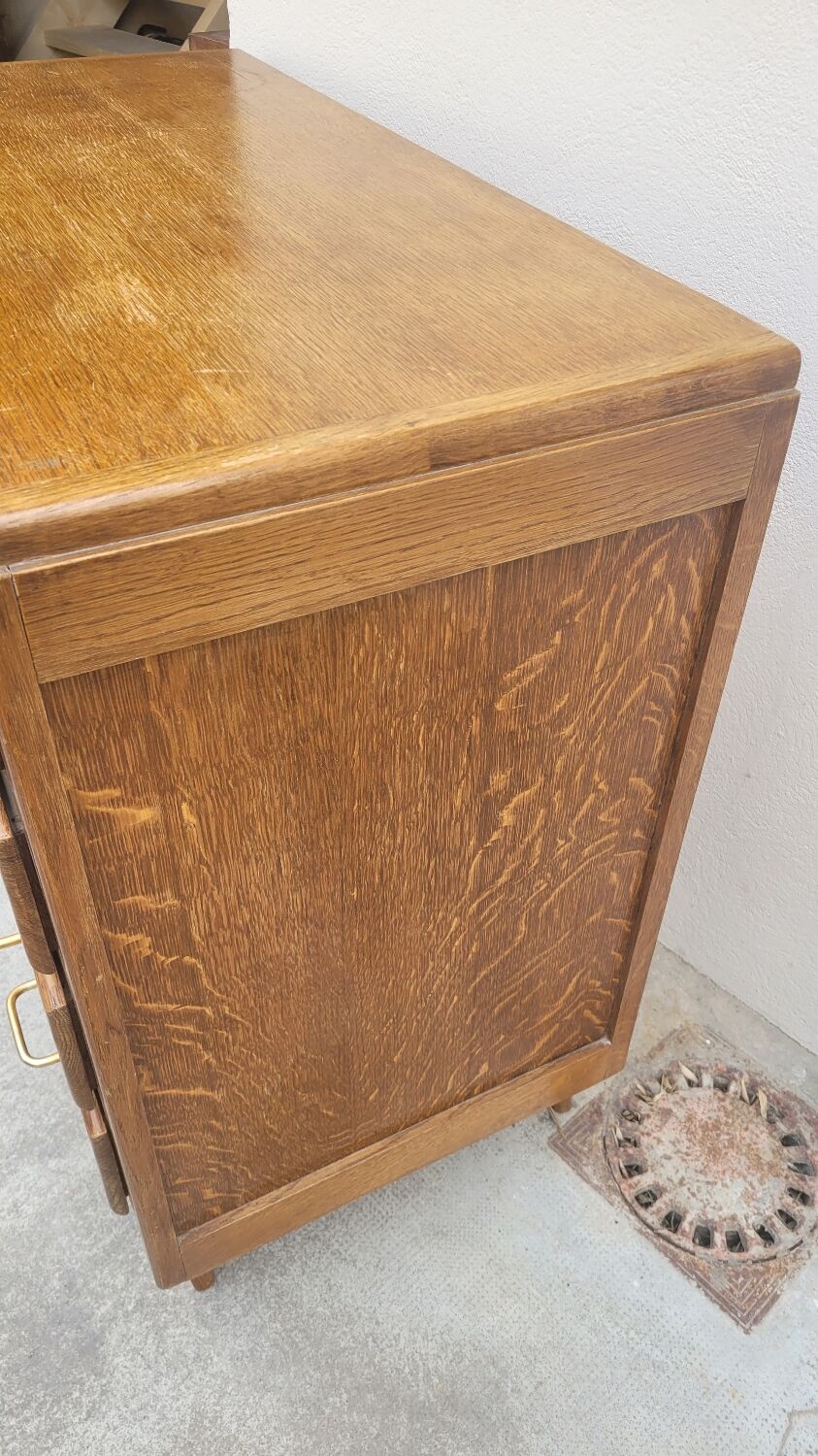 Commode vintage 1950 pieds compas 4 tiroirs