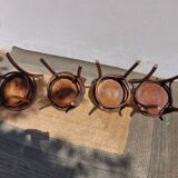 4 curved wooden bistro chairs