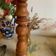 Sculptural Totem Candle Holder 40cm - Turned Solid Wood - 70s Spirit / Pear
