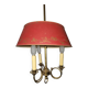 Lustre said metal chandelier with 3 lights in hunting horns.