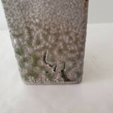 Square stoneware ceramic vase signed Jean Claude Monange