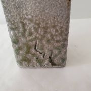 Vase carré en céramique grès signé Jean Claude Monange